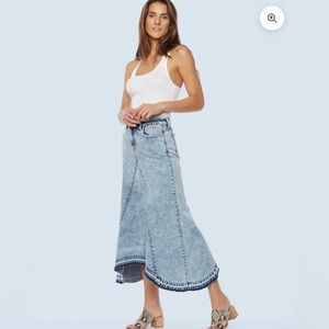 WASH LAB SELMA DENIM SKIRT - MINERAL BLUE